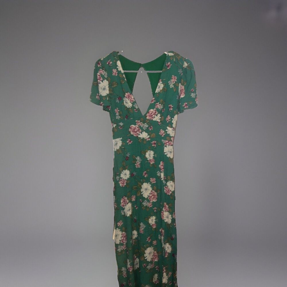 A16 Blue Blush Floral Dress Green/pink Small